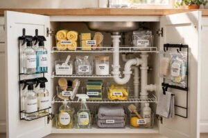 How to Organize Under Your Kitchen Sink Without Wasting Space